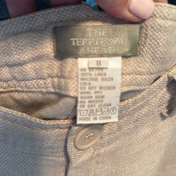 The Territory Ahead 100% linen Skirt womens 8 A Line knee length 90’s Y2K beige - Picture 7 of 10